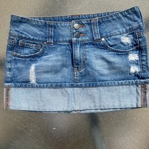 Y2k unique denim mini skirt